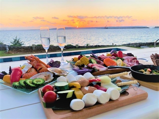 【夕食：スタンダードBBQ】プライベートテラスで海を眺めながらお楽しみいただけるプラン！